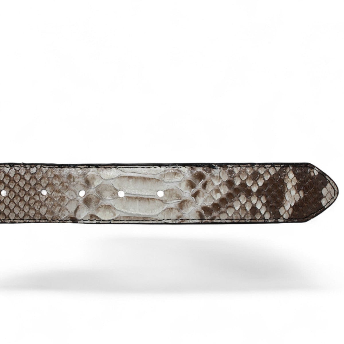 Tanner Mark Boots Belts Genuine Python Skin Texas Metal Buckle Belt Natural Color - Tanner Mark Boots
