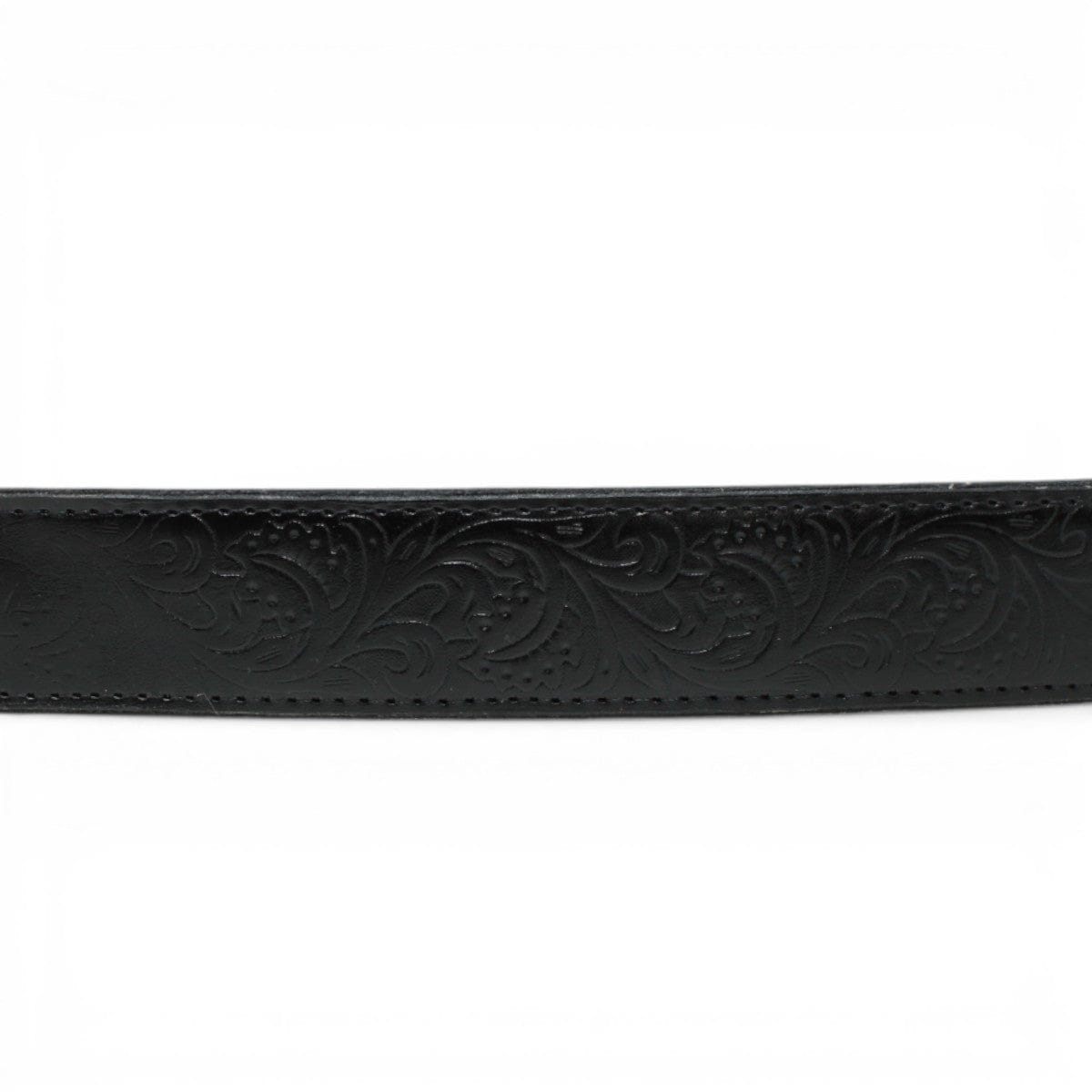 Tanner Mark Boots Belts Genuine Tooled Leather Women´s Belt Black Color - Tanner Mark Boots