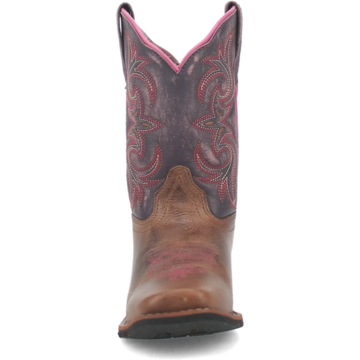 Tanner Mark Boots Boots Dan Post Kid´s Majesty Leather Wide Square Toe Boots - Sand/Purple