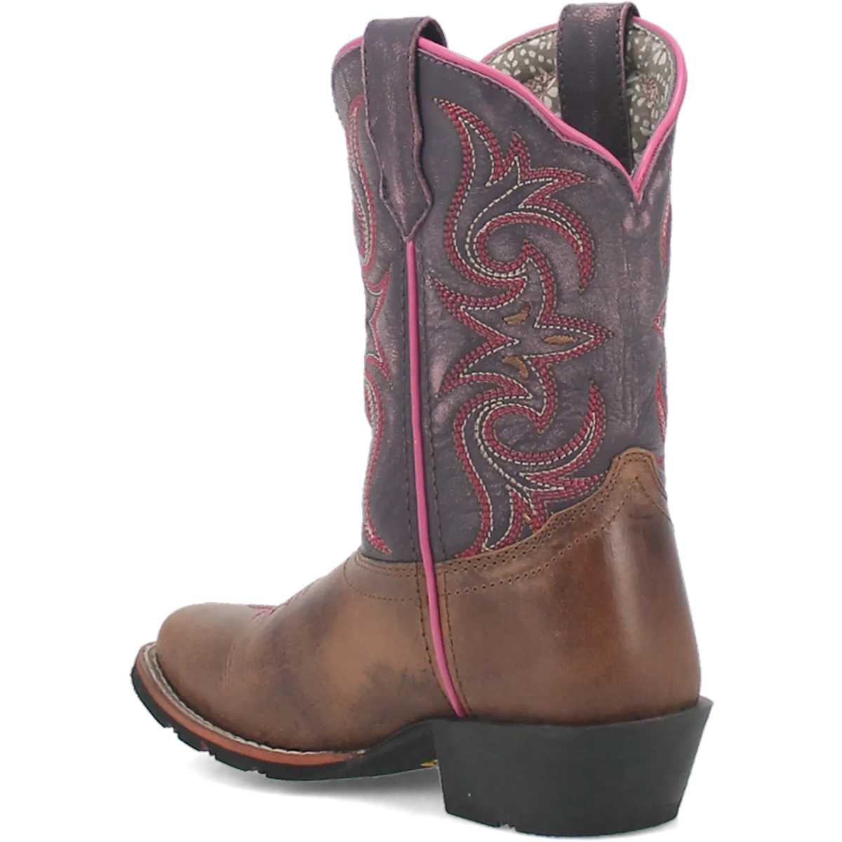 Tanner Mark Boots Boots Dan Post Kid´s Majesty Leather Wide Square Toe Boots - Sand/Purple
