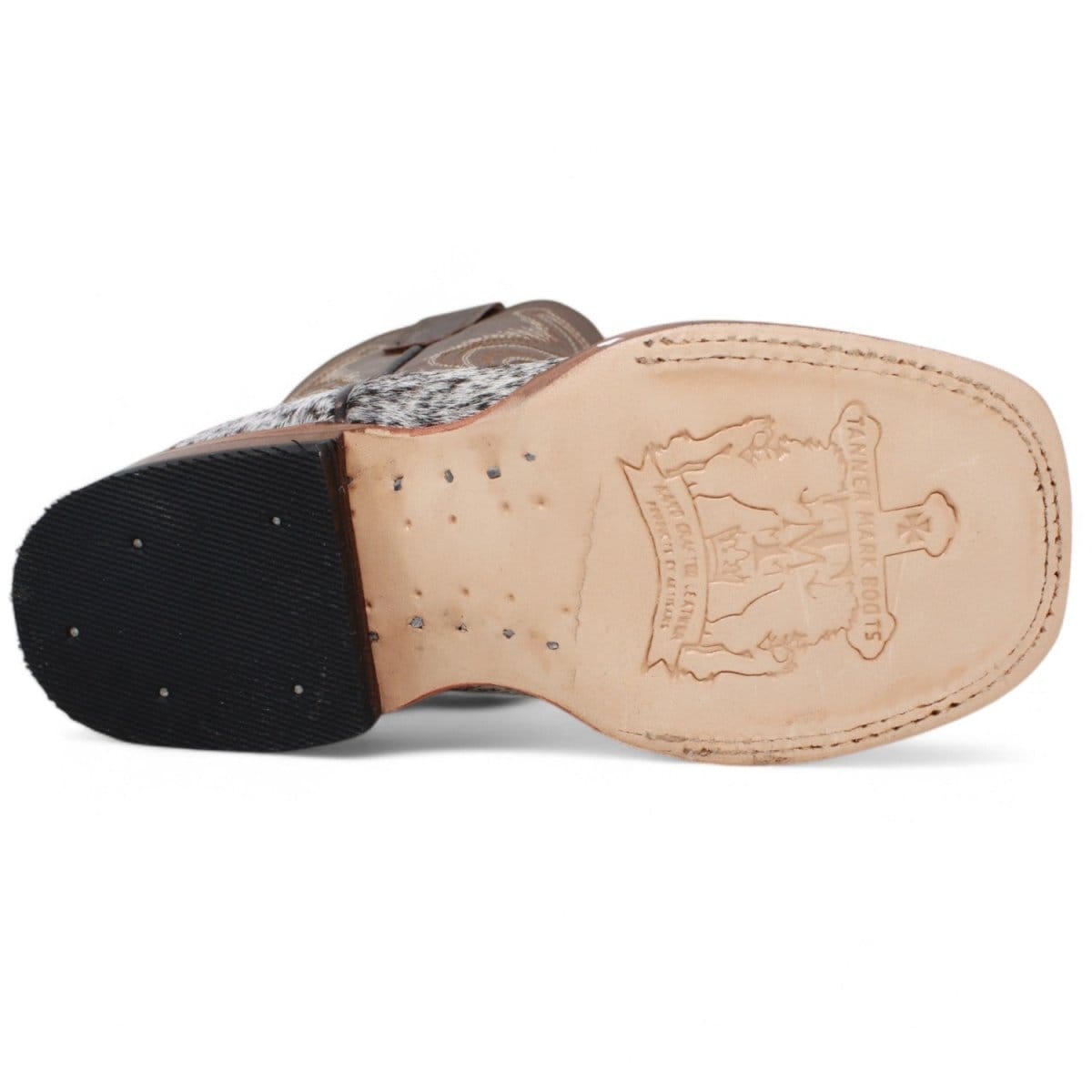 Tanner Mark Boots Boots Kids Genuine Leather and Cow Hair Square Toe Boots in Brown - Tanner Mark Boots