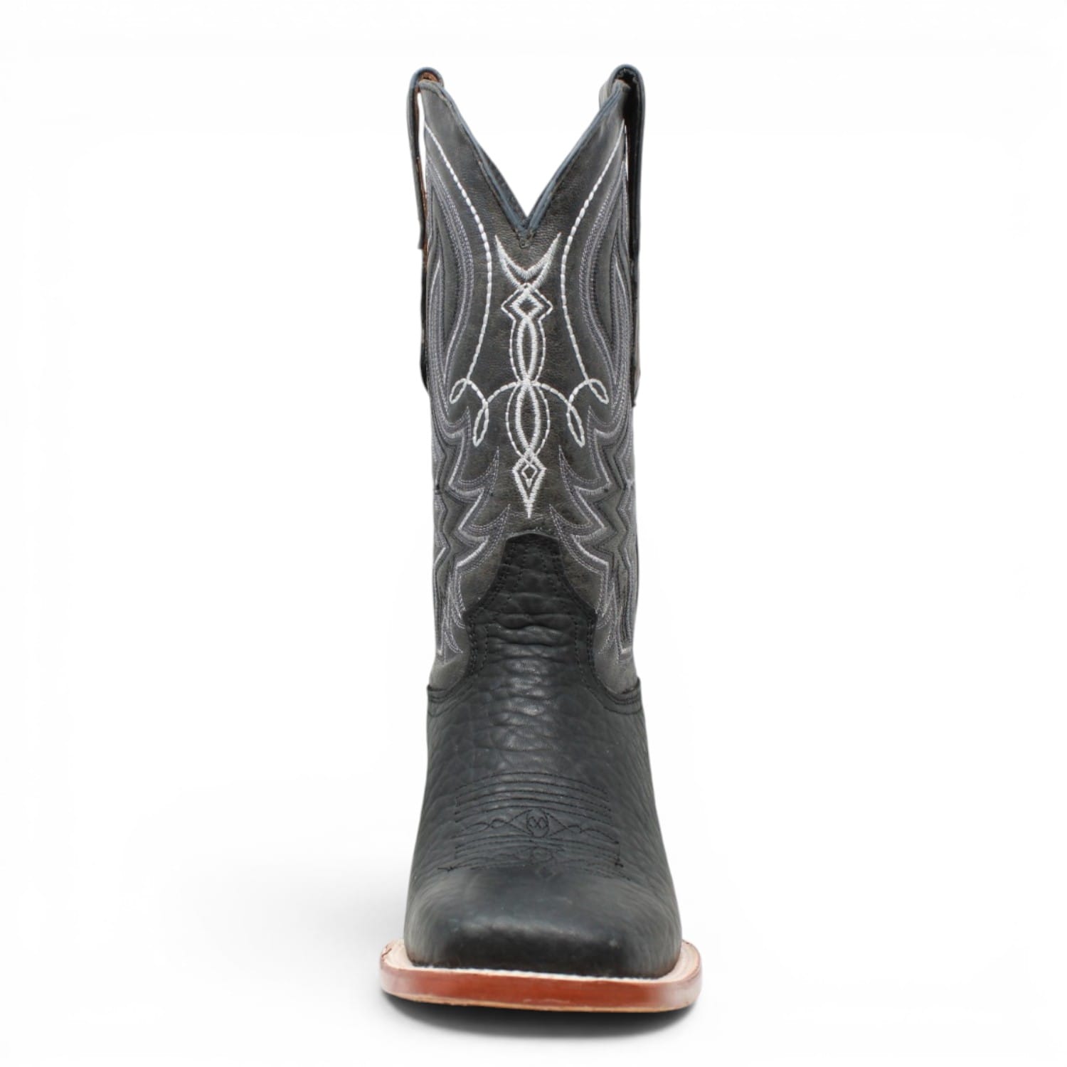 Tanner Mark Boots Boots Men's Bull Hide Leather Square Toe Boots in Black - Tanner Mark Boots