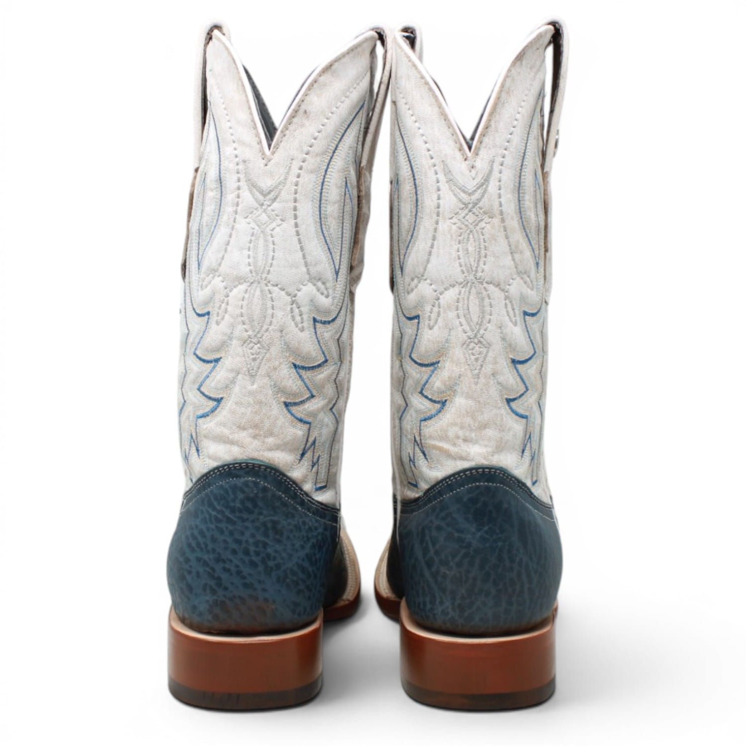 Tanner Mark Boots Boots Men's Bull Hide Leather Square Toe Boots in Blue - Tanner Mark Boots