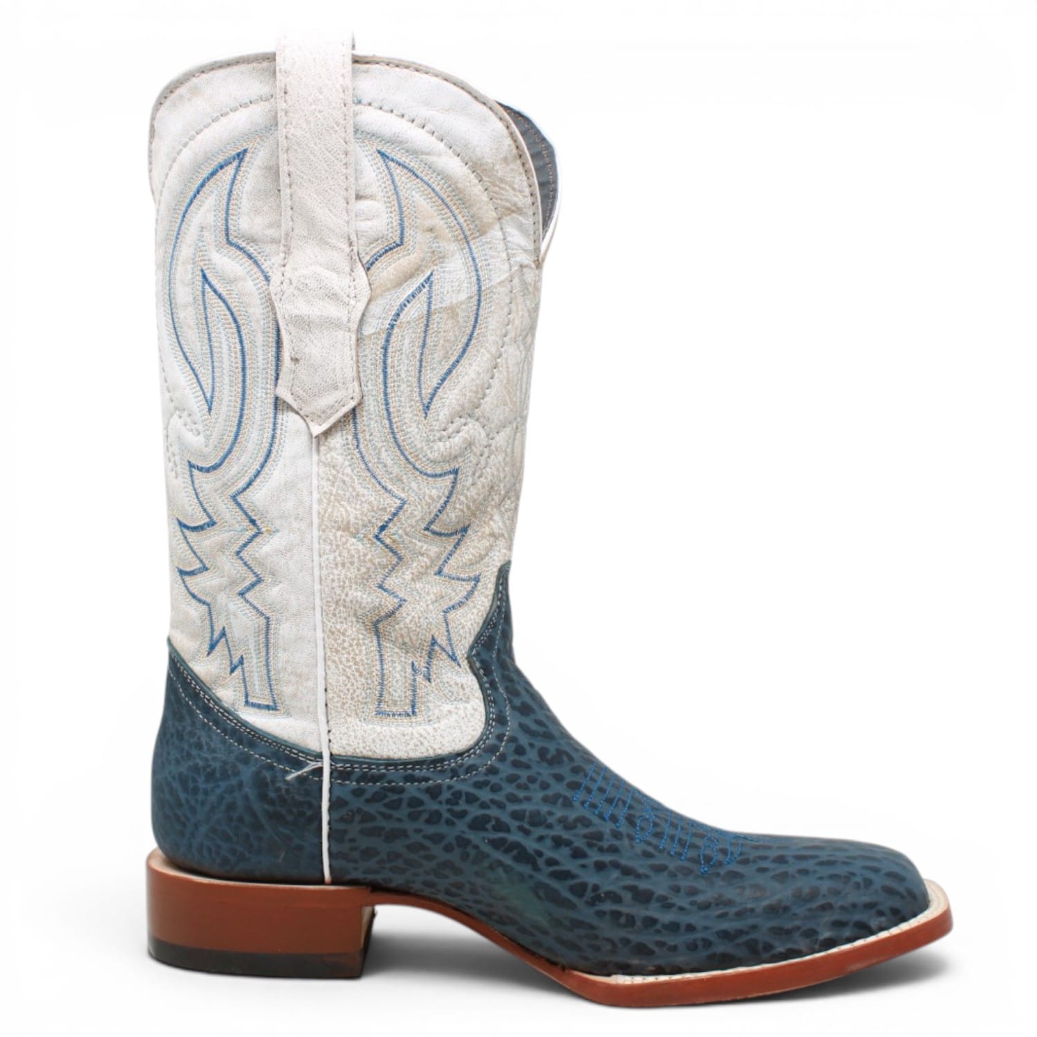 Tanner Mark Boots Boots Men's Bull Hide Leather Square Toe Boots in Blue - Tanner Mark Boots