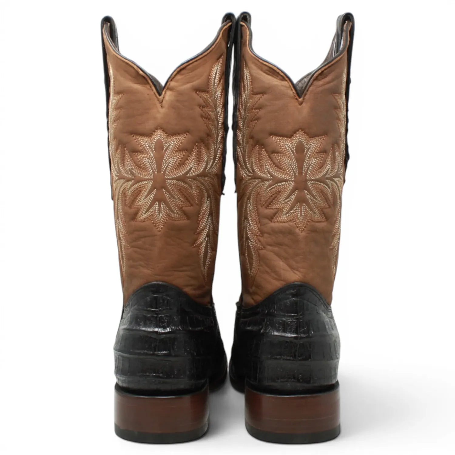 Tanner Mark Boots Boots Men's Caiman Belly Print Round Toe Boots in Matte Black - Tanner Mark Boots