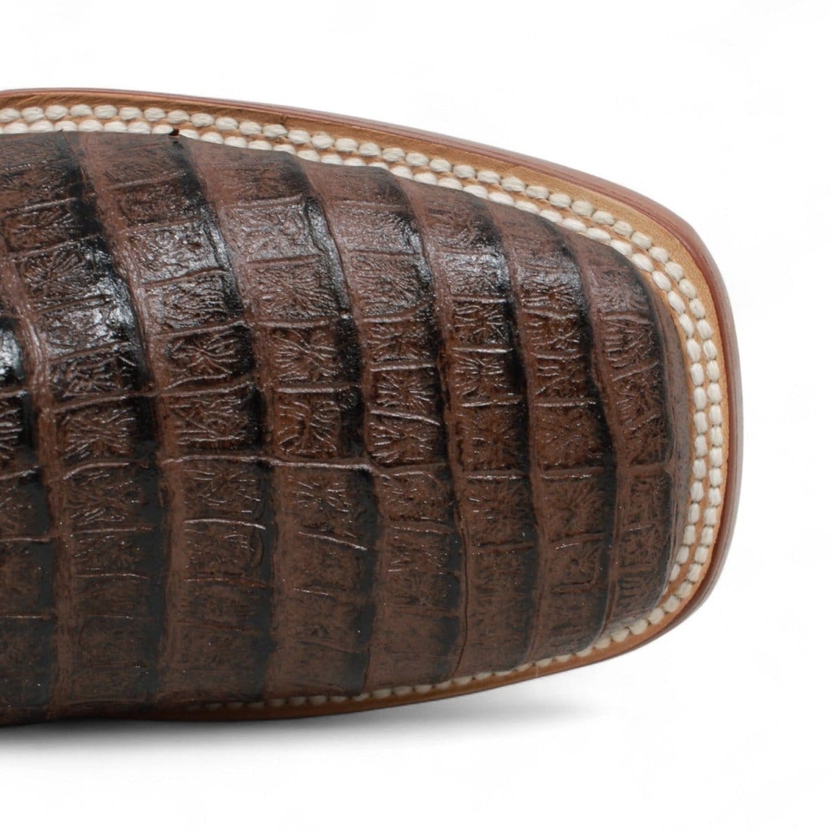 Tanner Mark Boots Boots Men's Caiman Belly Print Square Toe Ankle Boots in Brown - Tanner Mark Boots