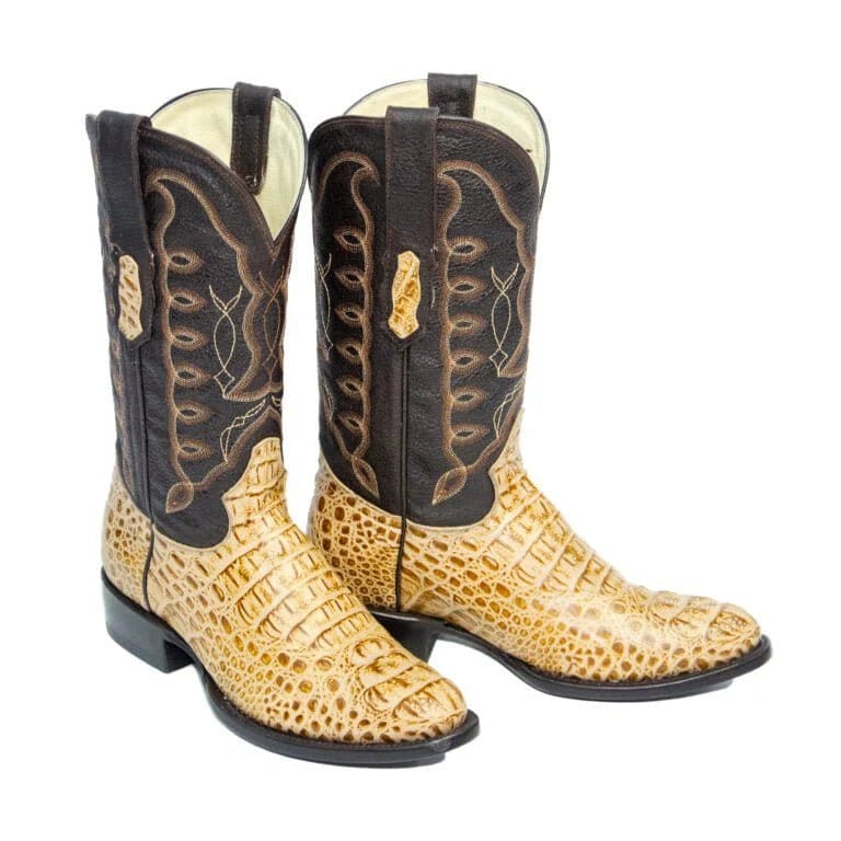 Tanner Mark Boots Boots Men's Caiman Hornback Print Round Toe Boots in Oryx - El Reparo
