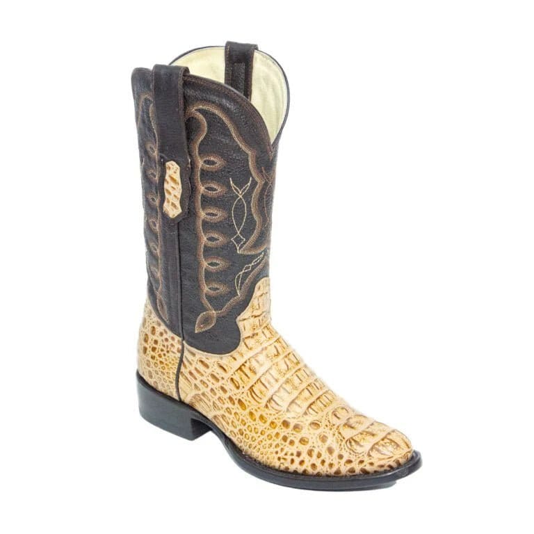 Tanner Mark Boots Boots Men's Caiman Hornback Print Round Toe Boots in Oryx - El Reparo