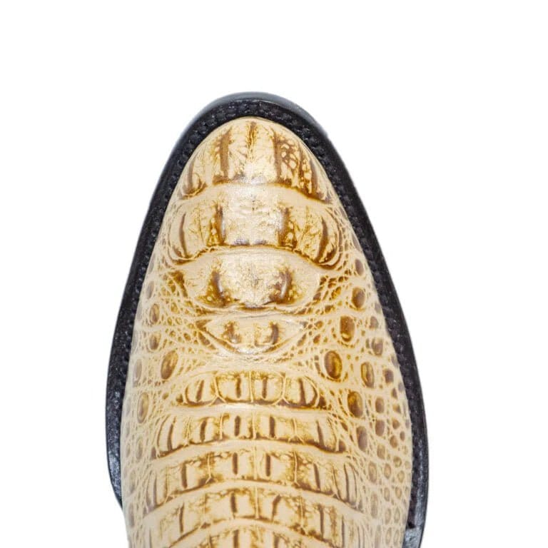Tanner Mark Boots Boots Men's Caiman Hornback Print Round Toe Boots in Oryx - El Reparo