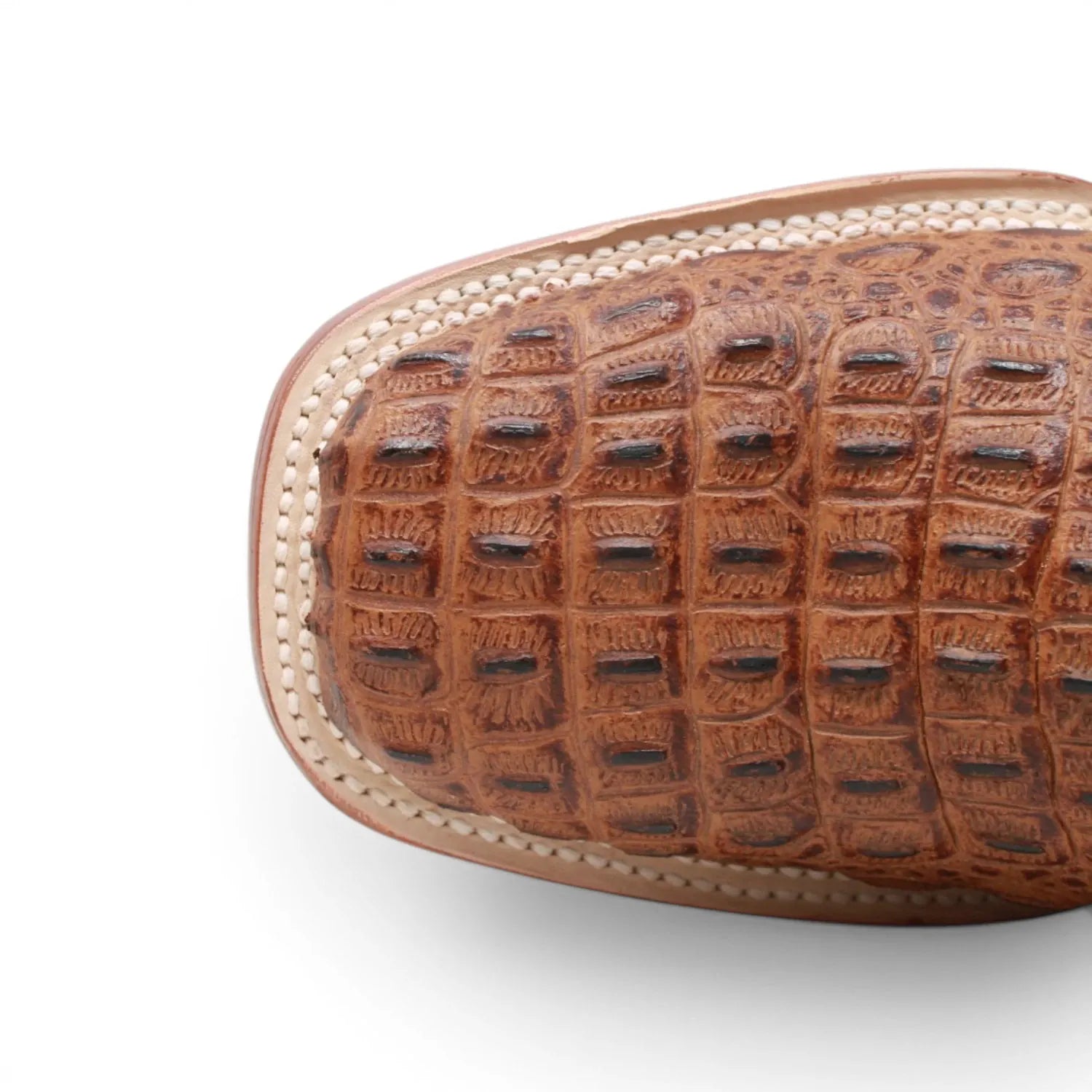 Tanner Mark Boots Boots Men's Caiman Hornback Print Square Toe Boots in Matte Cognac - Tanner Mark Boots