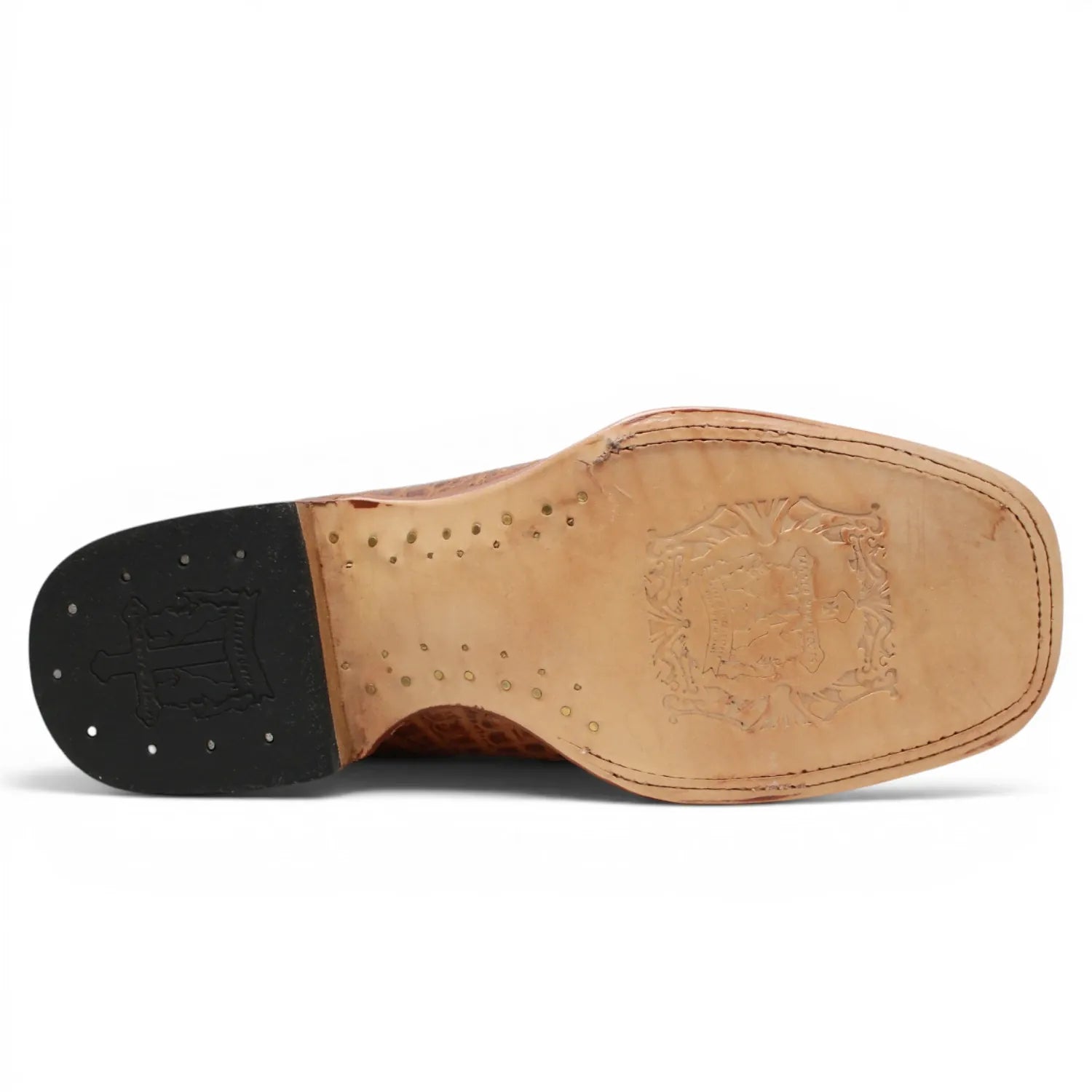 Tanner Mark Boots Boots Men's Caiman Hornback Print Square Toe Boots in Matte Cognac - Tanner Mark Boots