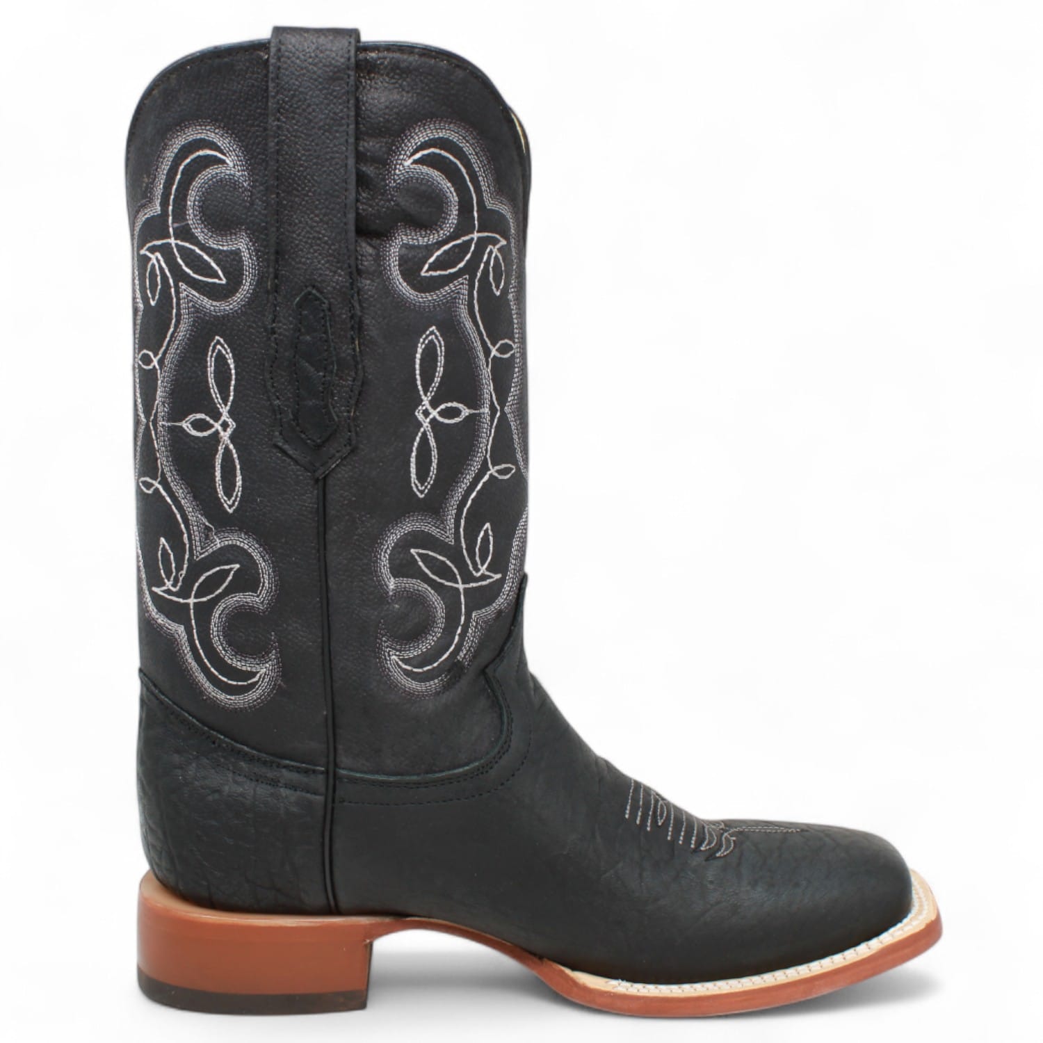 Tanner Mark Boots Boots Men's Genuine Bull Shoulder Square Toe Boots in Black - El Reparo