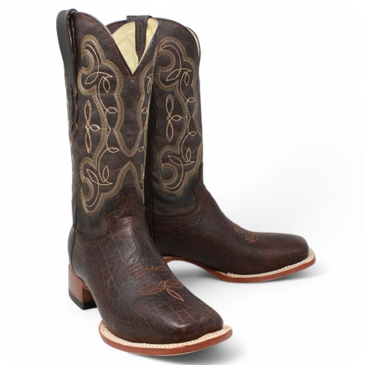Tanner Mark Boots Boots Men's Genuine Bull Shoulder Square Toe Boots in Brown - El Reparo