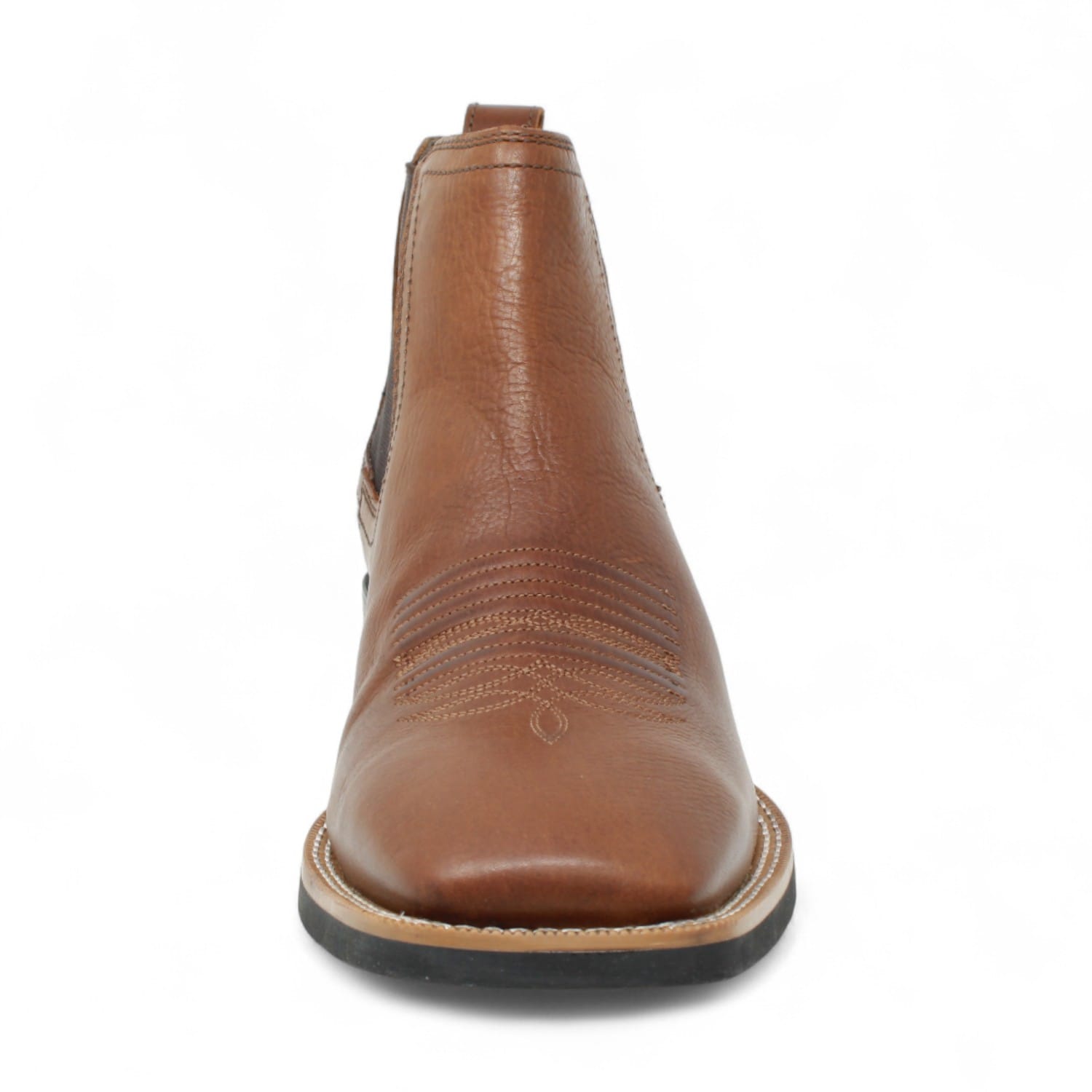 Tanner Mark Boots Boots Men's Genuine Leather Square Toe Ankle Boots in Brown - Tanner Mark Boots