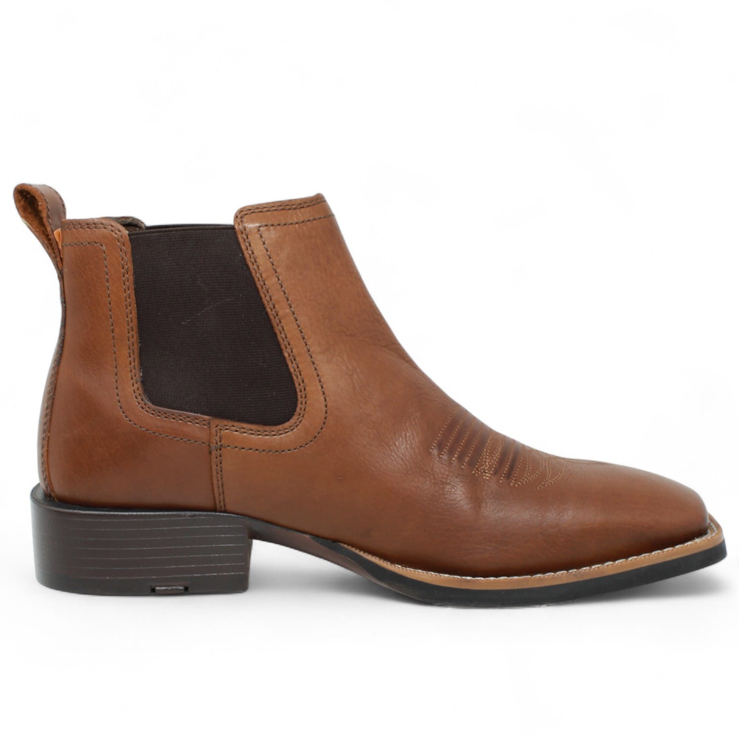 Tanner Mark Boots Boots Men's Genuine Leather Square Toe Ankle Boots in Brown - Tanner Mark Boots