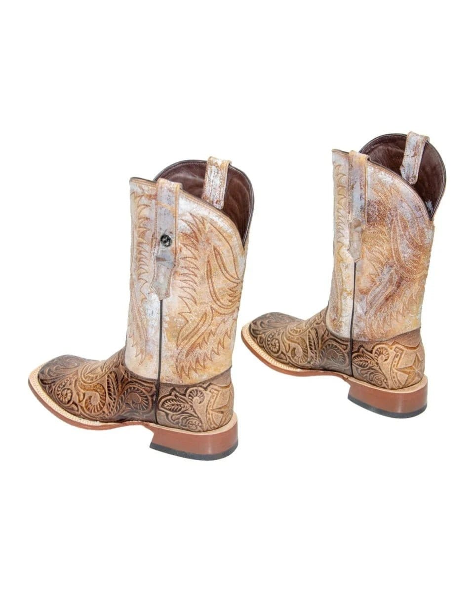 Tanner Mark Boots Boots Men's Genuine Leather Wide Square Toe Boots in Moka - Tanner Mark Boots