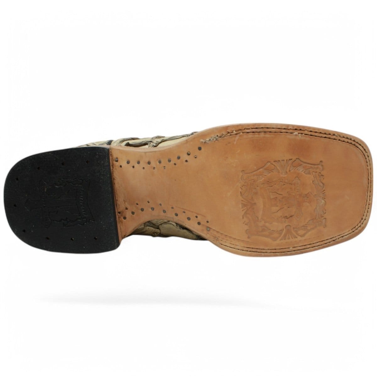 Tanner Mark Boots Boots Men's Genuine Piraruccu Wide Square Toe Boots in Sand - Tanner Mark Boots
