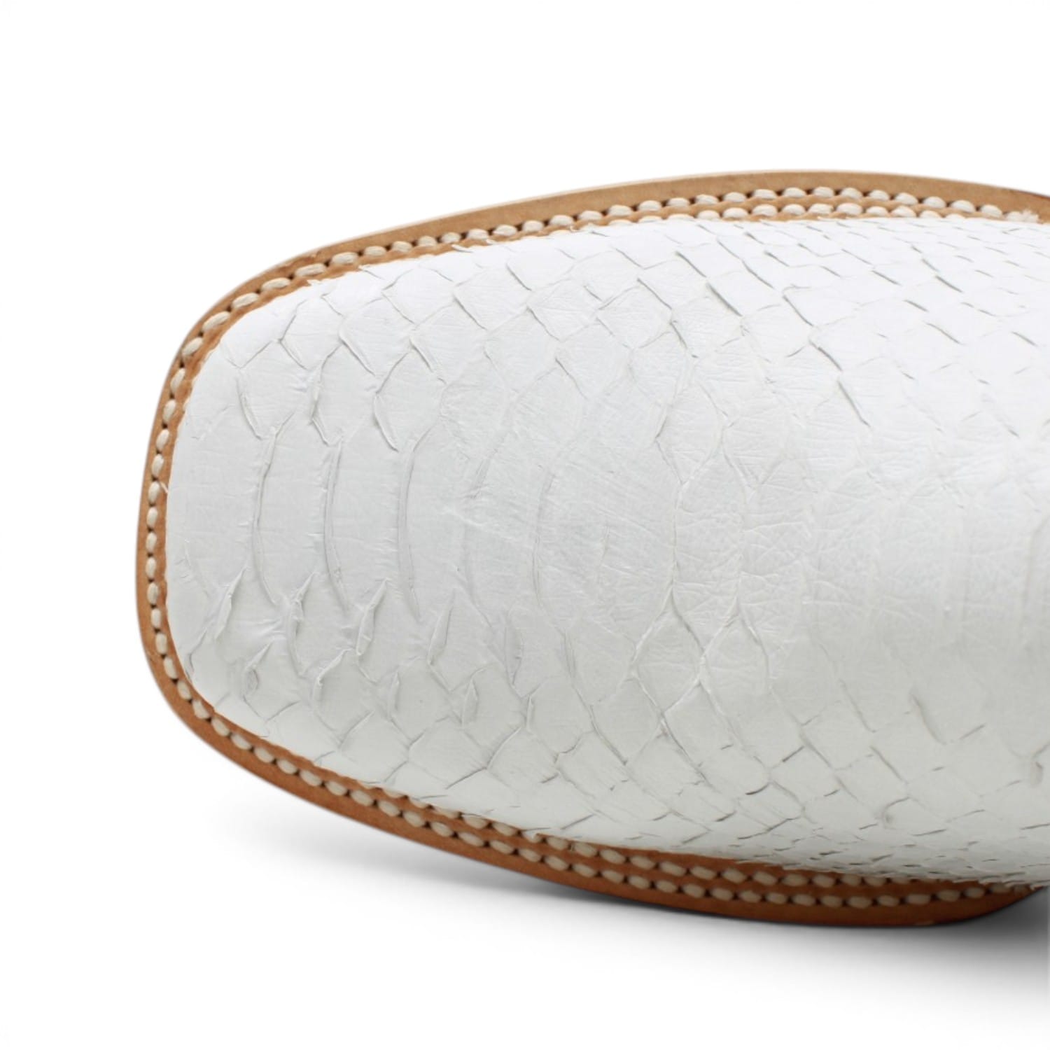 Tanner Mark Boots Boots Men's Genuine Python Wide Square Toe Boots in White - Tanner Mark Boots
