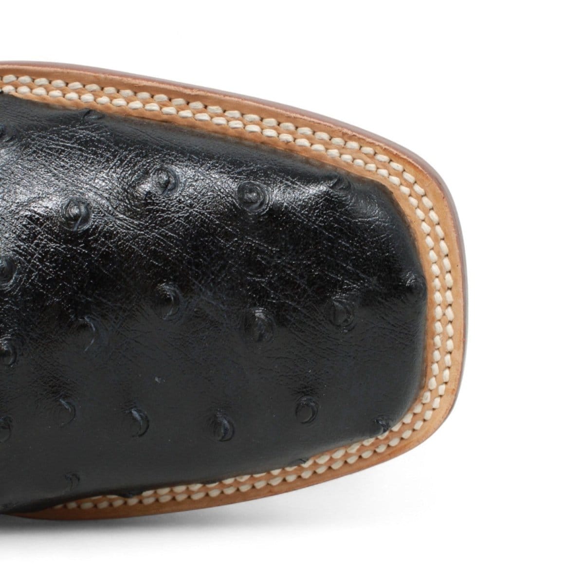 Tanner Mark Boots Boots Men's Ostrich Print Square Toe Ankle Boots in Black - Tanner Mark Boots