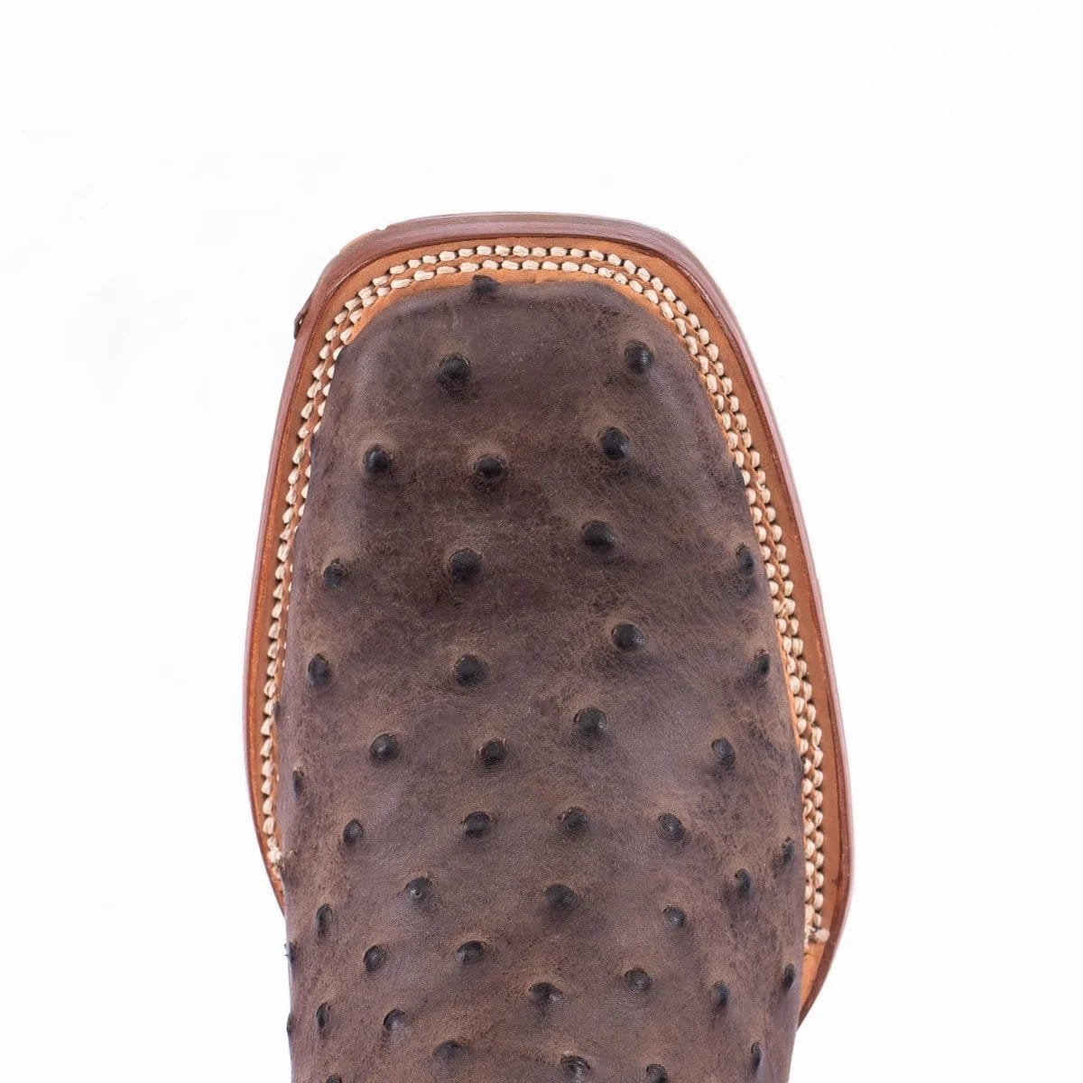Tanner Mark Boots Boots Men's Ostrich Print Square Toe Boots in Brown - Tanner Mark Boots