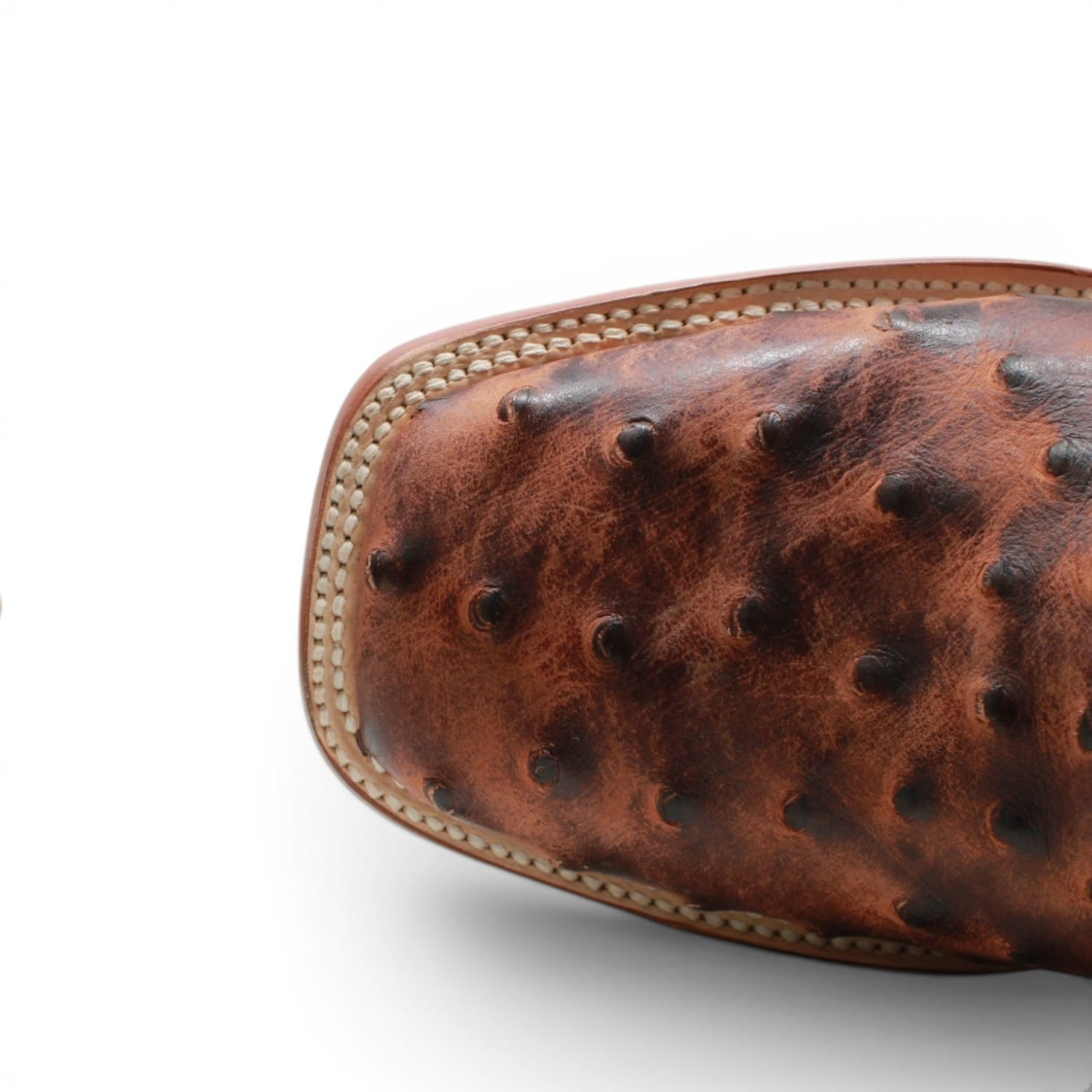 Tanner Mark Boots Boots Men's Ostrich Print Square Toe Boots in Dark Shedron - Tanner Mark Boots