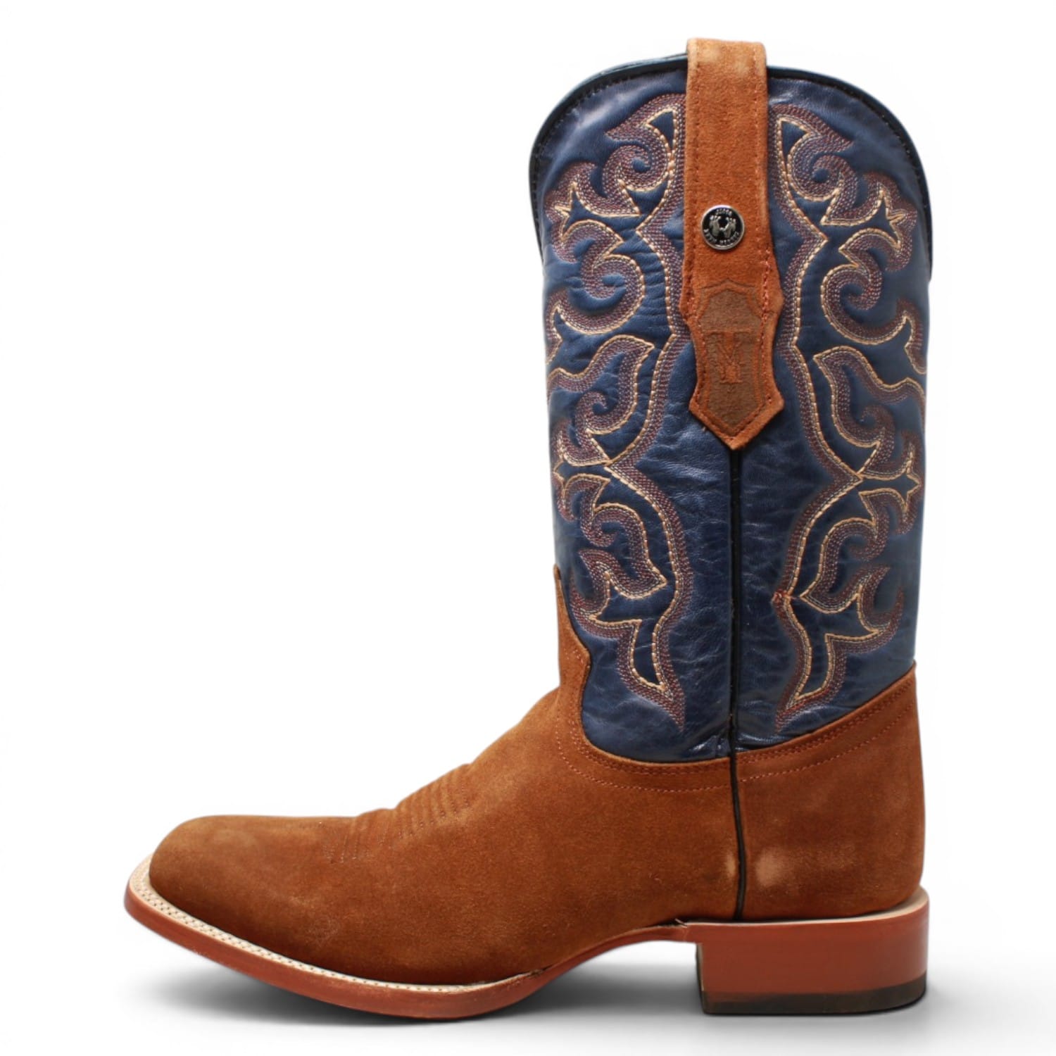 Tanner Mark Boots Boots Men's Ruff Out Leather Square Toe Boots in Cognac - Tanner Mark Boots