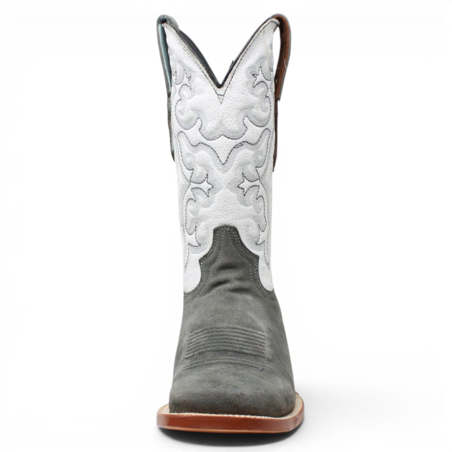 Tanner Mark Boots Boots Men's Ruff Out Leather Square Toe Boots in Grey - Tanner Mark Boots