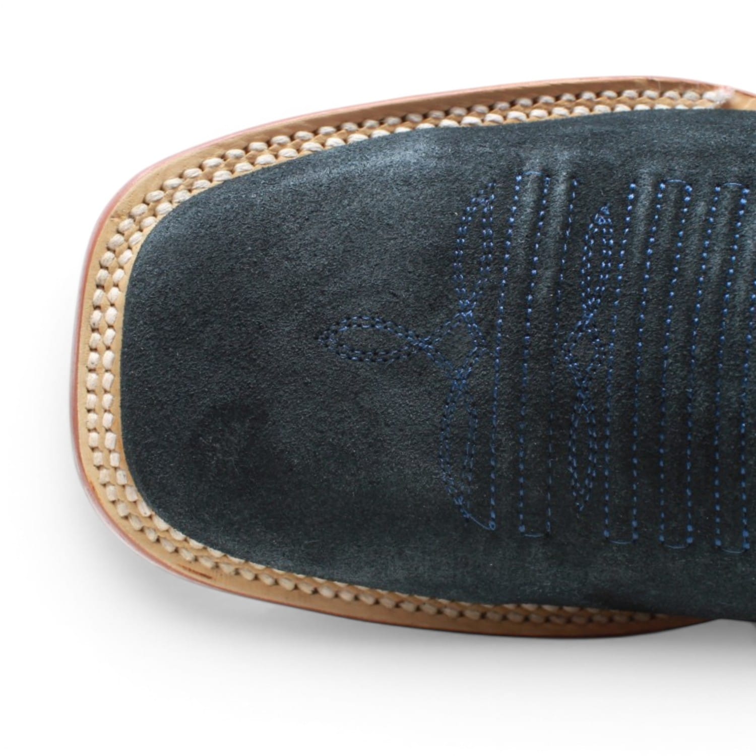 Tanner Mark Boots Boots Men's Ruff Out Leather Square Toe Boots in Navy Blue - Tanner Mark Boots