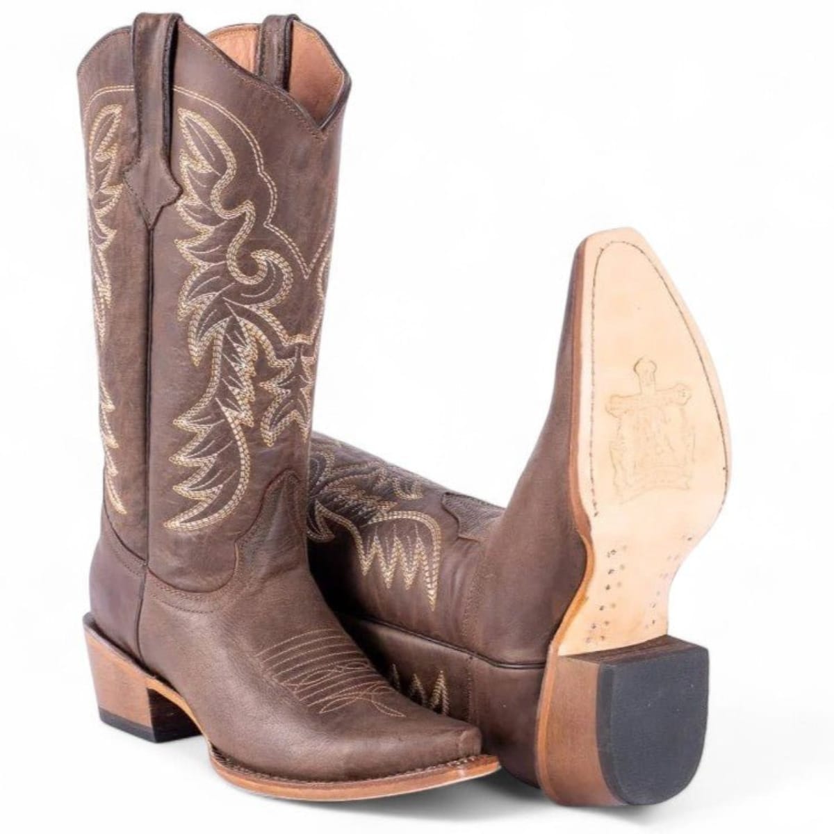Tanner Mark Boots Boots Women's Classic Calf Genuine Leather Snip Toe Boots in Brown - Tanner Mark Boots
