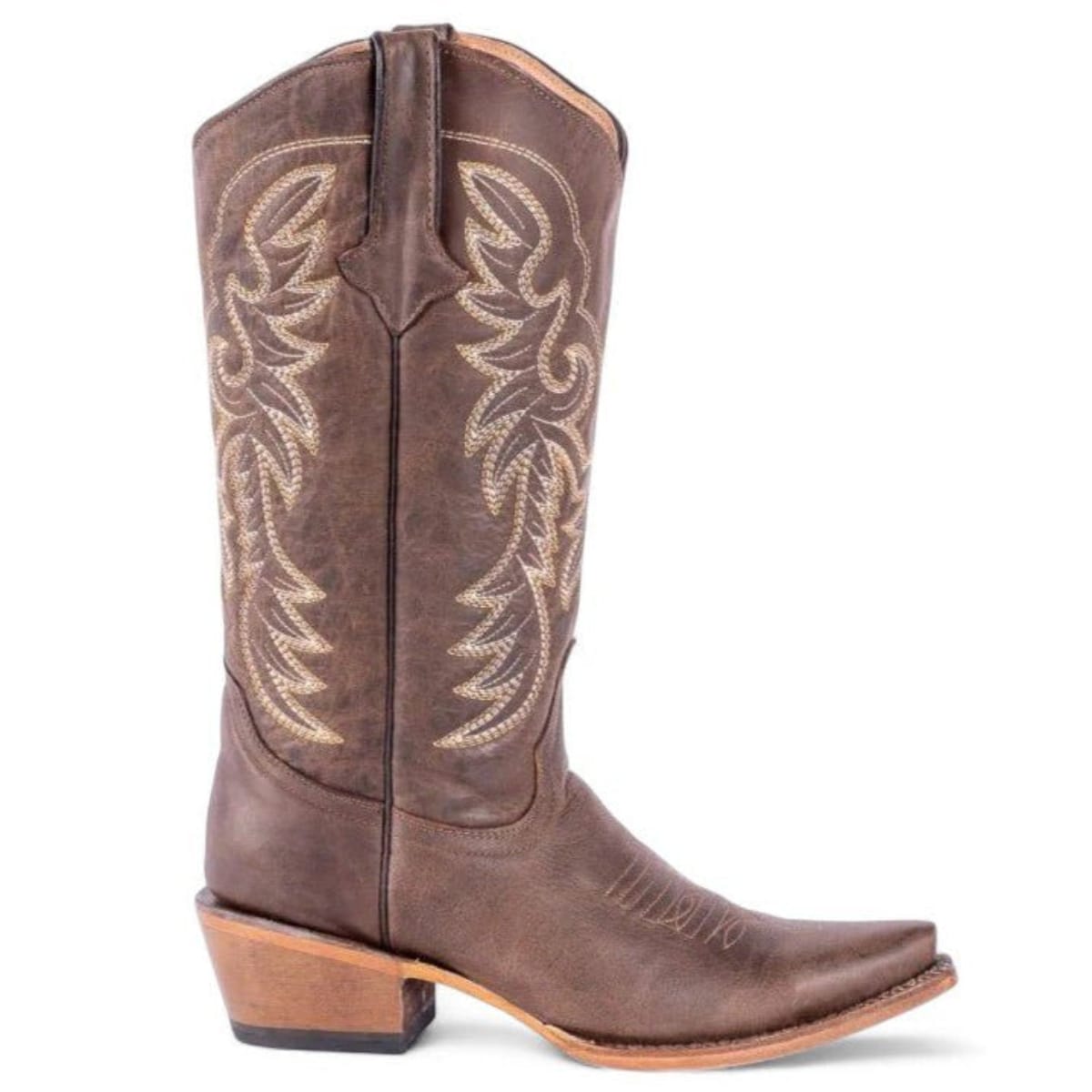 Tanner Mark Boots Boots Women's Classic Calf Genuine Leather Snip Toe Boots in Brown - Tanner Mark Boots