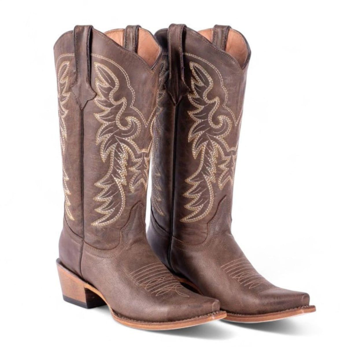 Tanner Mark Boots Boots Women's Classic Calf Genuine Leather Snip Toe Boots in Brown - Tanner Mark Boots