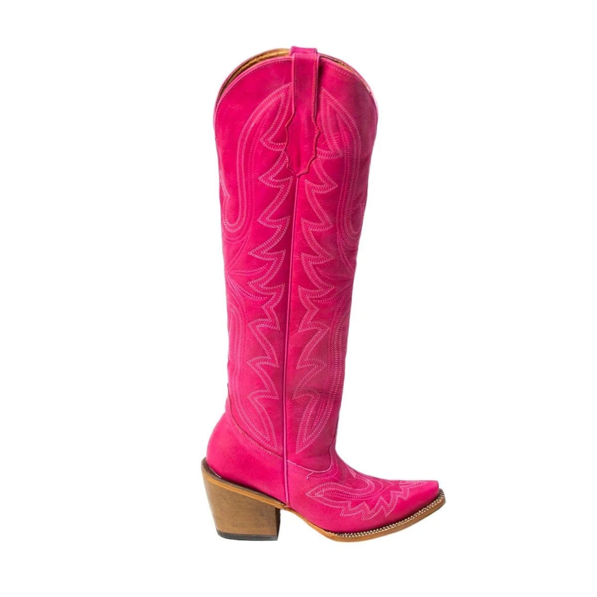 Tanner Mark Boots Boots Women's Fashion Heel Snip Toe Knee High Boots in Hot Pink - Tanner Mark Boots