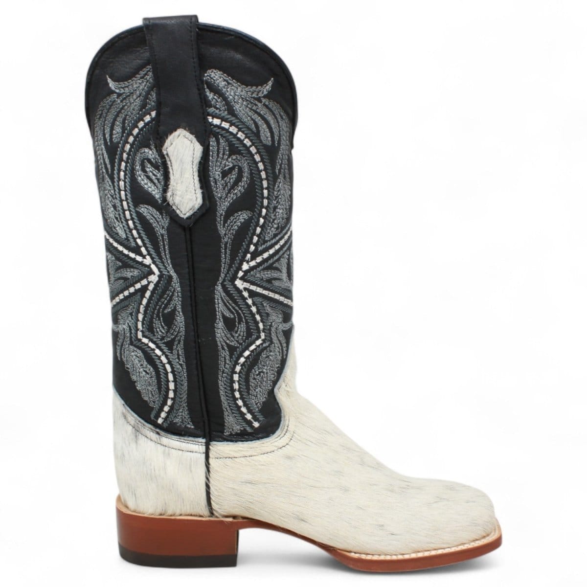 Tanner Mark Boots Boots Women's Full Hair On Cowhide Square Toe Boots in Black & White - Tanner Mark Boots