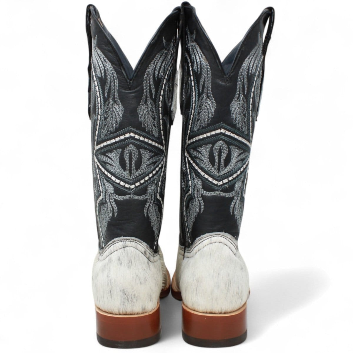 Tanner Mark Boots Boots Women's Full Hair On Cowhide Square Toe Boots in Black & White - Tanner Mark Boots