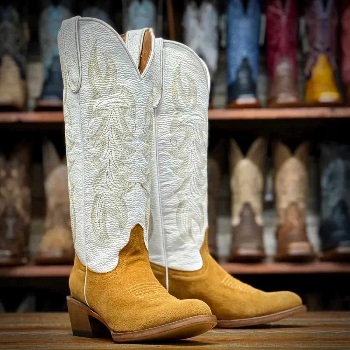 Tanner Mark Boots Boots Women's Genuine Leather Round Toe Tall Boots in Sandy Rough Out - Tanner Mark Boots