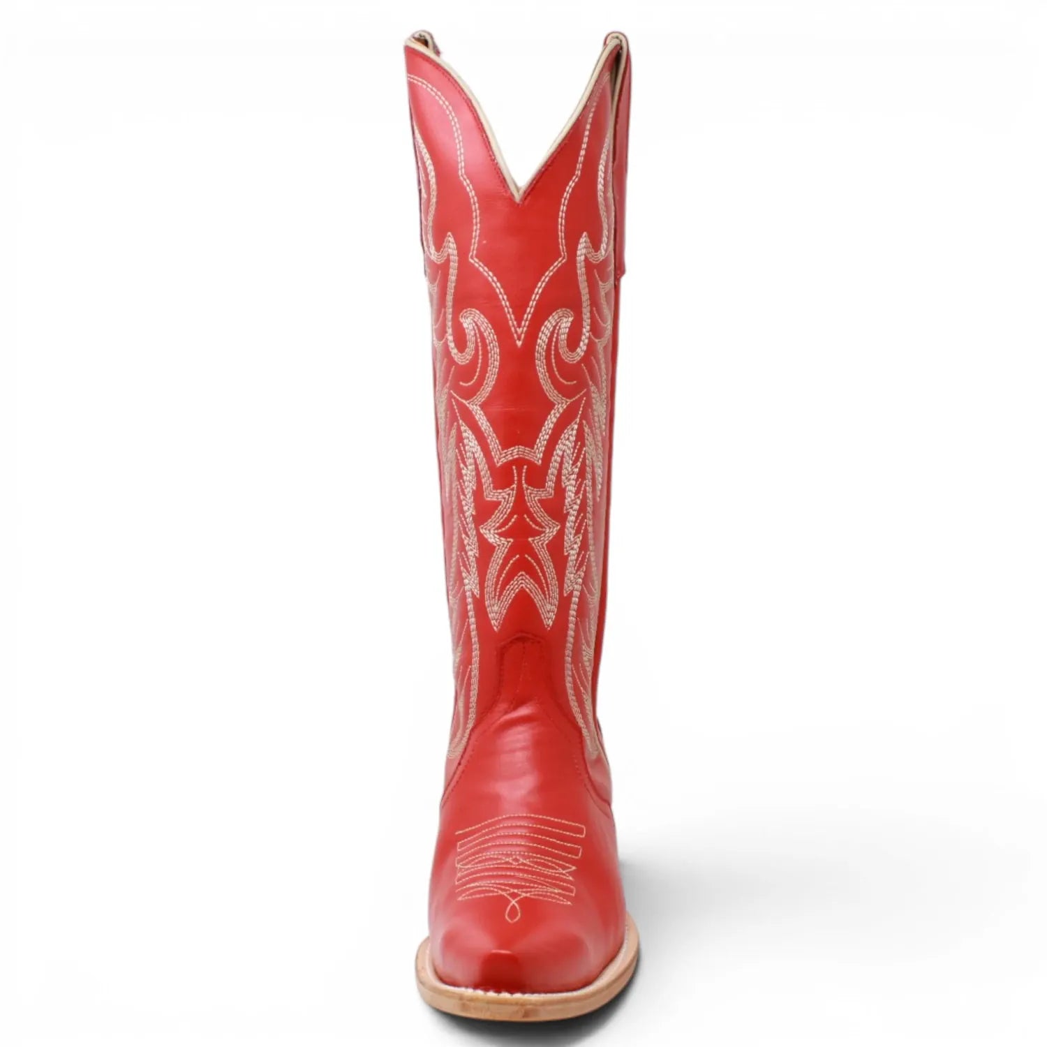 Women's Genuine Leather Triad Snip Toe Boots in Cherry Red - Tanner Mark Boots