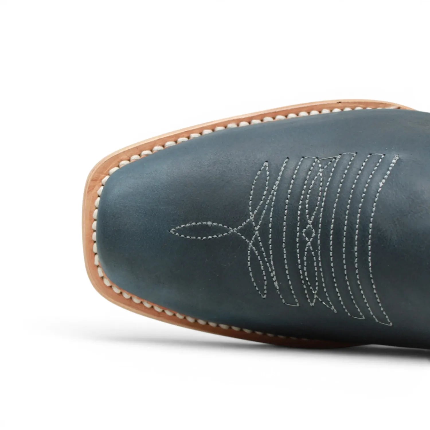 Women's Leather Triad with Tribal Stitch Square Toe Boots in Savage Blue - Tanner Mark Boots