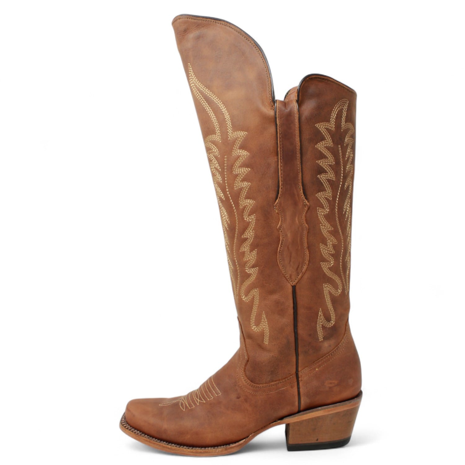 Tanner Mark Boots Boots Women's Leather Square Toe Tall Riding Boots in Brown - Tanner Mark Boots
