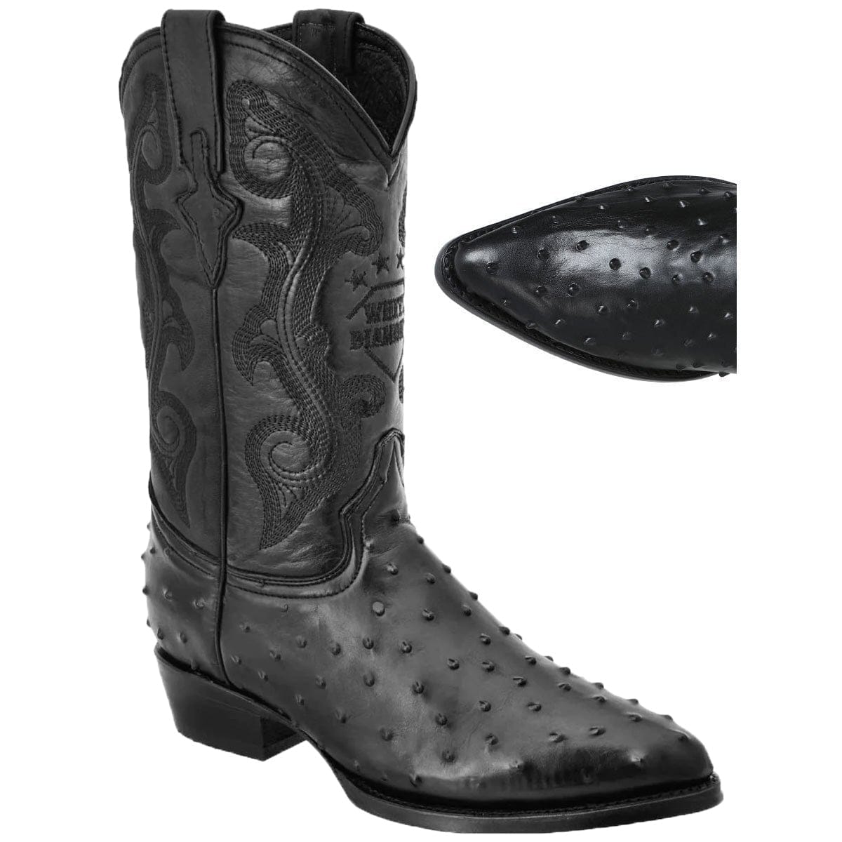 White Diamonds Boots Botas Vaqueras White Diamonds Men´s Ostrich Print Pointed Toe Boot