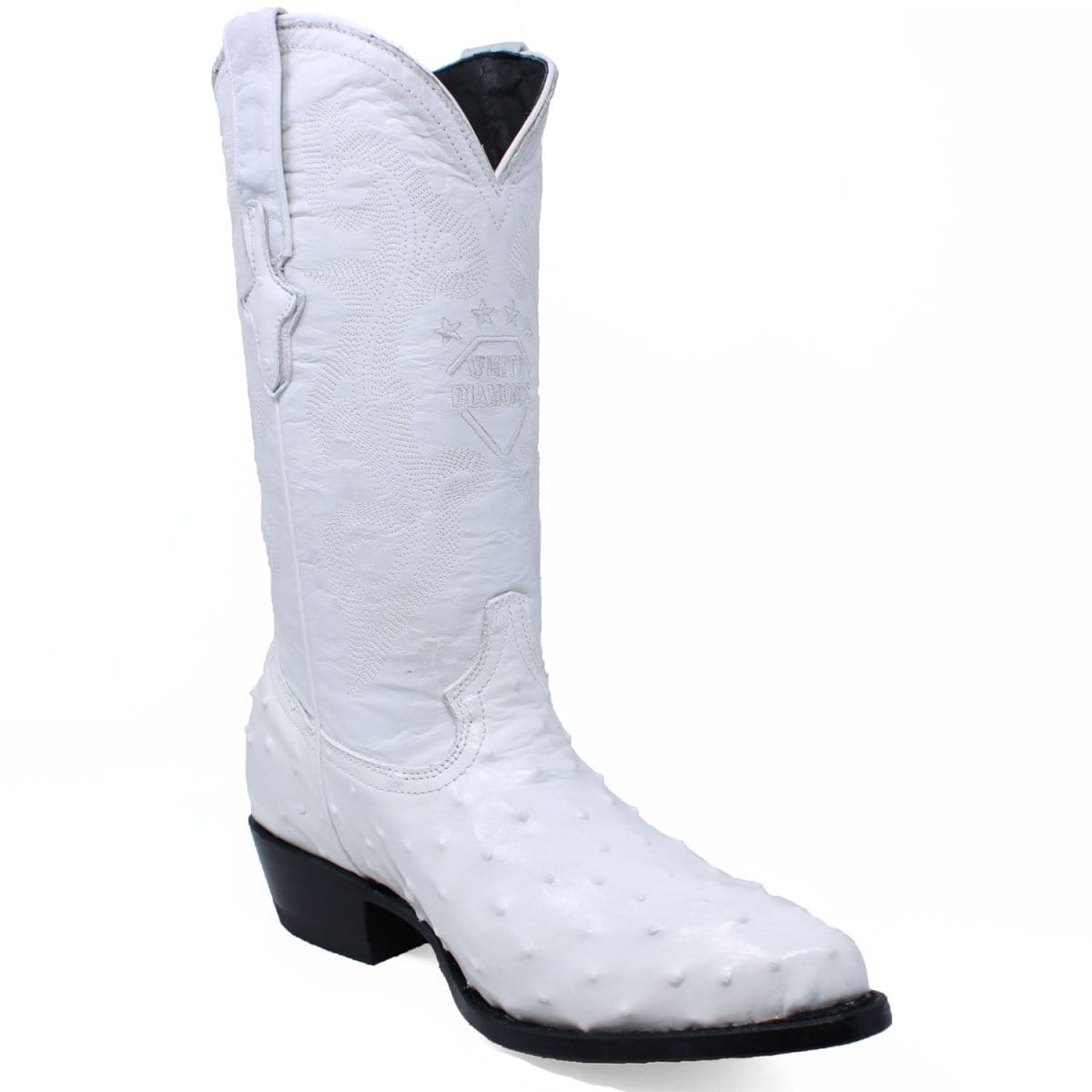 White Diamonds Boots Botas Vaqueras White Diamonds Men´s Ostrich Print Pointed Toe Boot