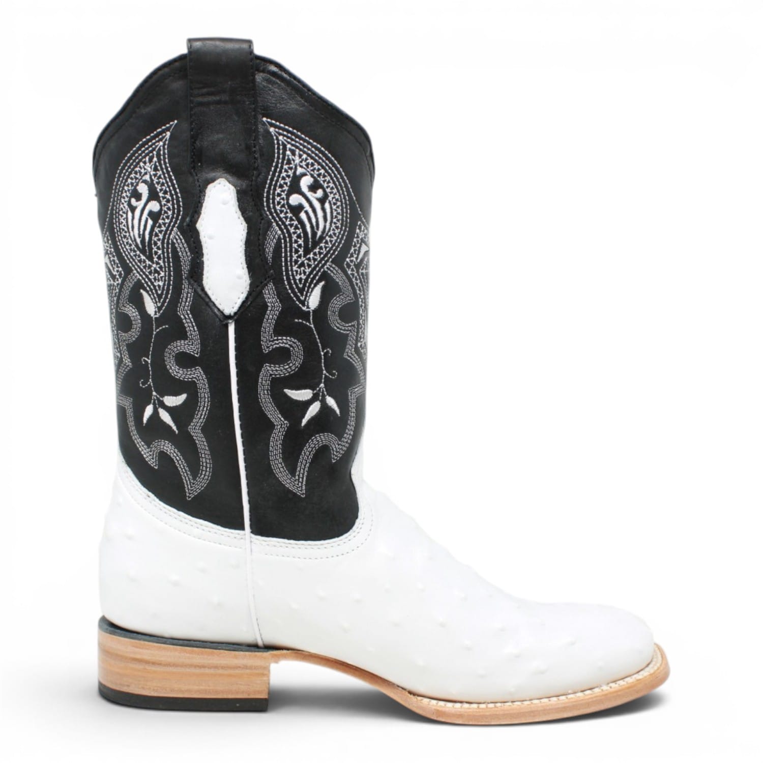 White Diamonds Boots Botas Vaqueras White Diamonds Men's Ostrich Print Rodeo Square Toe Boot - White