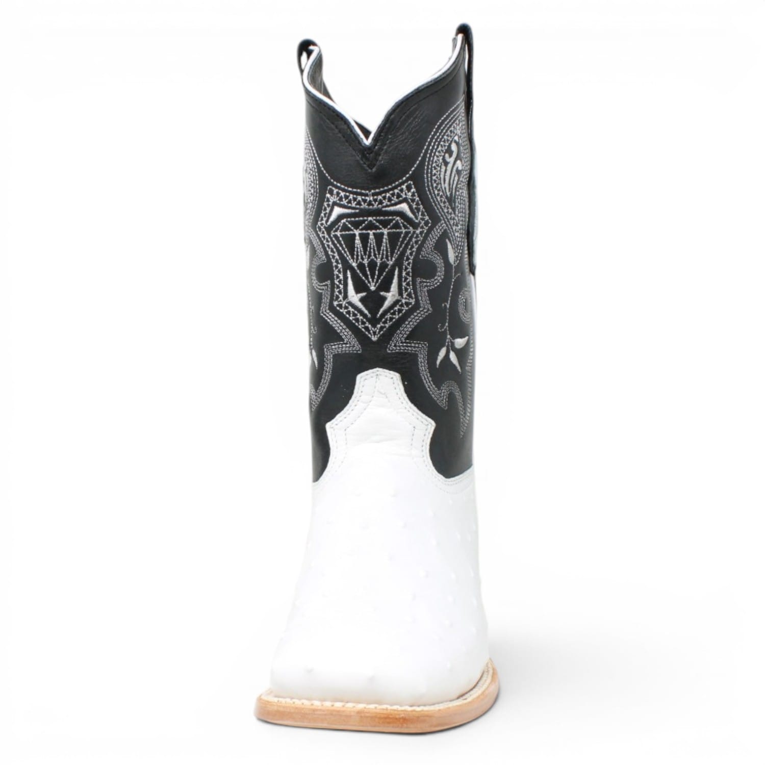 White Diamonds Boots Botas Vaqueras White Diamonds Men's Ostrich Print Rodeo Square Toe Boot - White