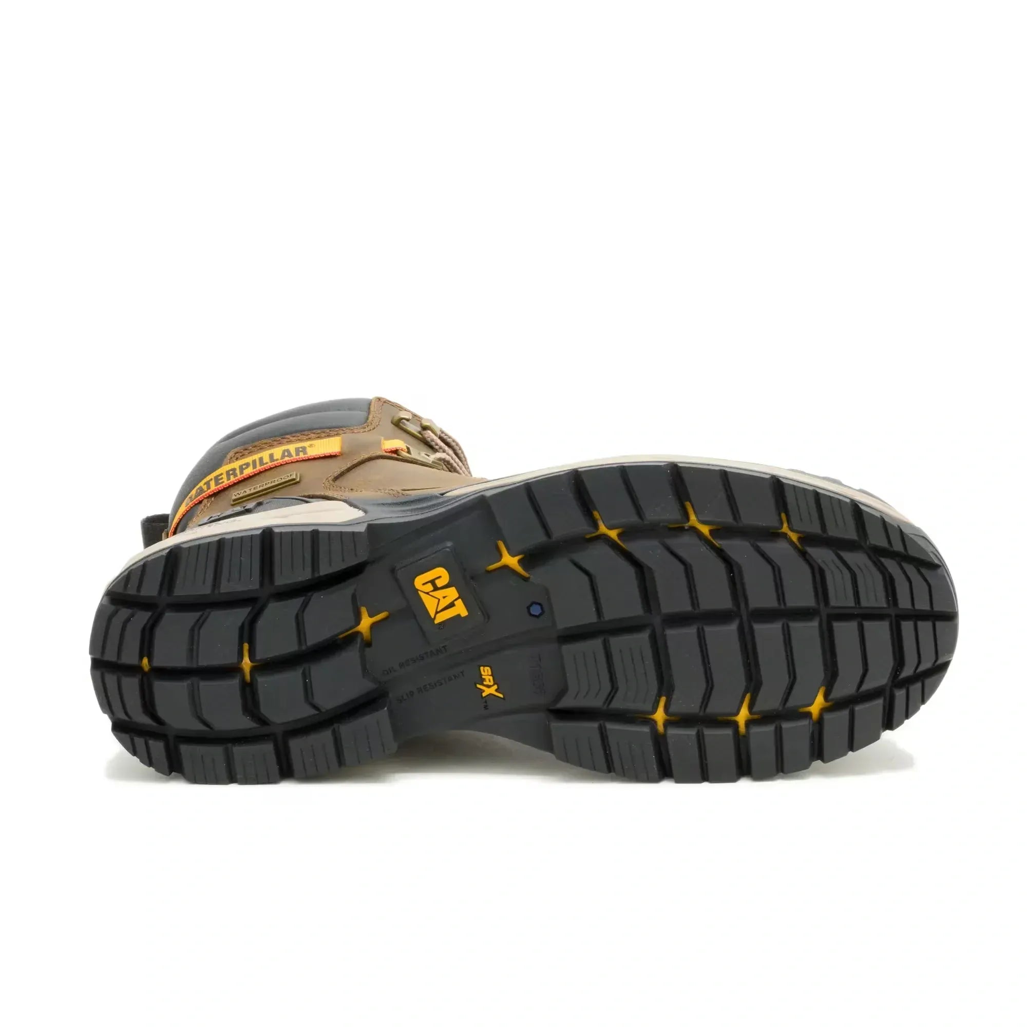 Wolverine Boots Men's Excavator ft Power Spring Technology 6" Waterproof Composite Toe Work Boot Pyramid Sand Color - CAT