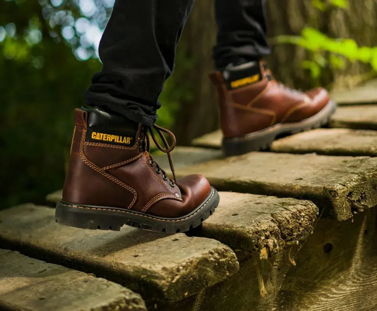 Wolverine Boots Men's Second Shift Soft Toe Work Boot Dark Brown Color - CAT