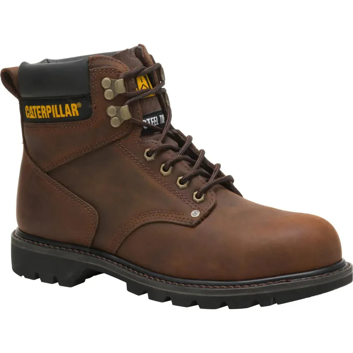 Wolverine Boots Men's Second Shift Steel Toe Work Boot Dark Brown Color - CAT