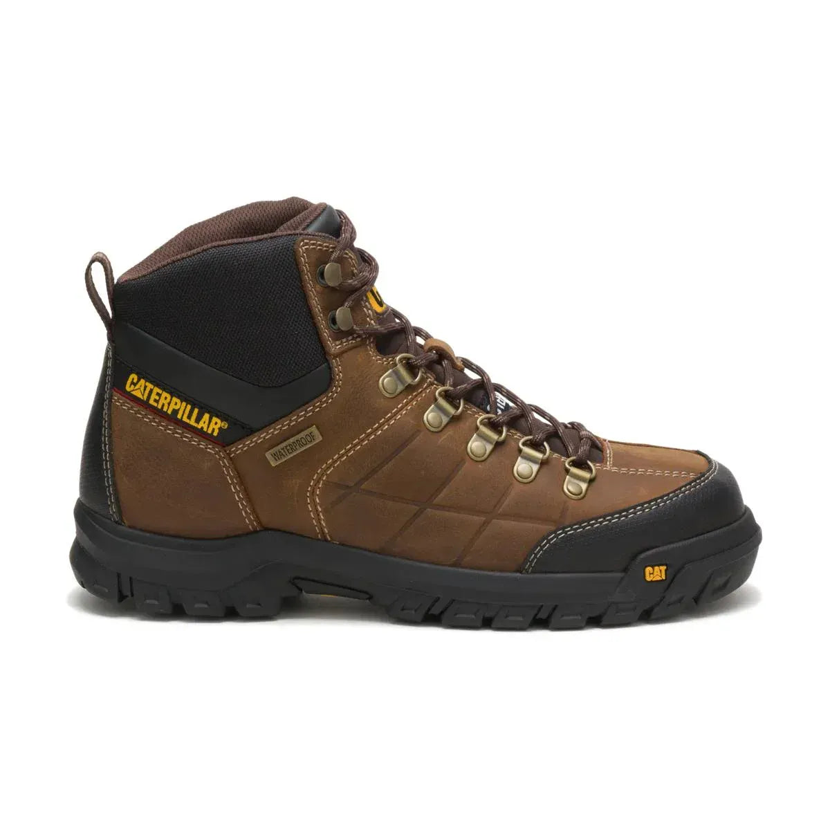 Wolverine Boots Men's Threshold Waterproof Steel Toe Work Boot Real Brown Color - CAT