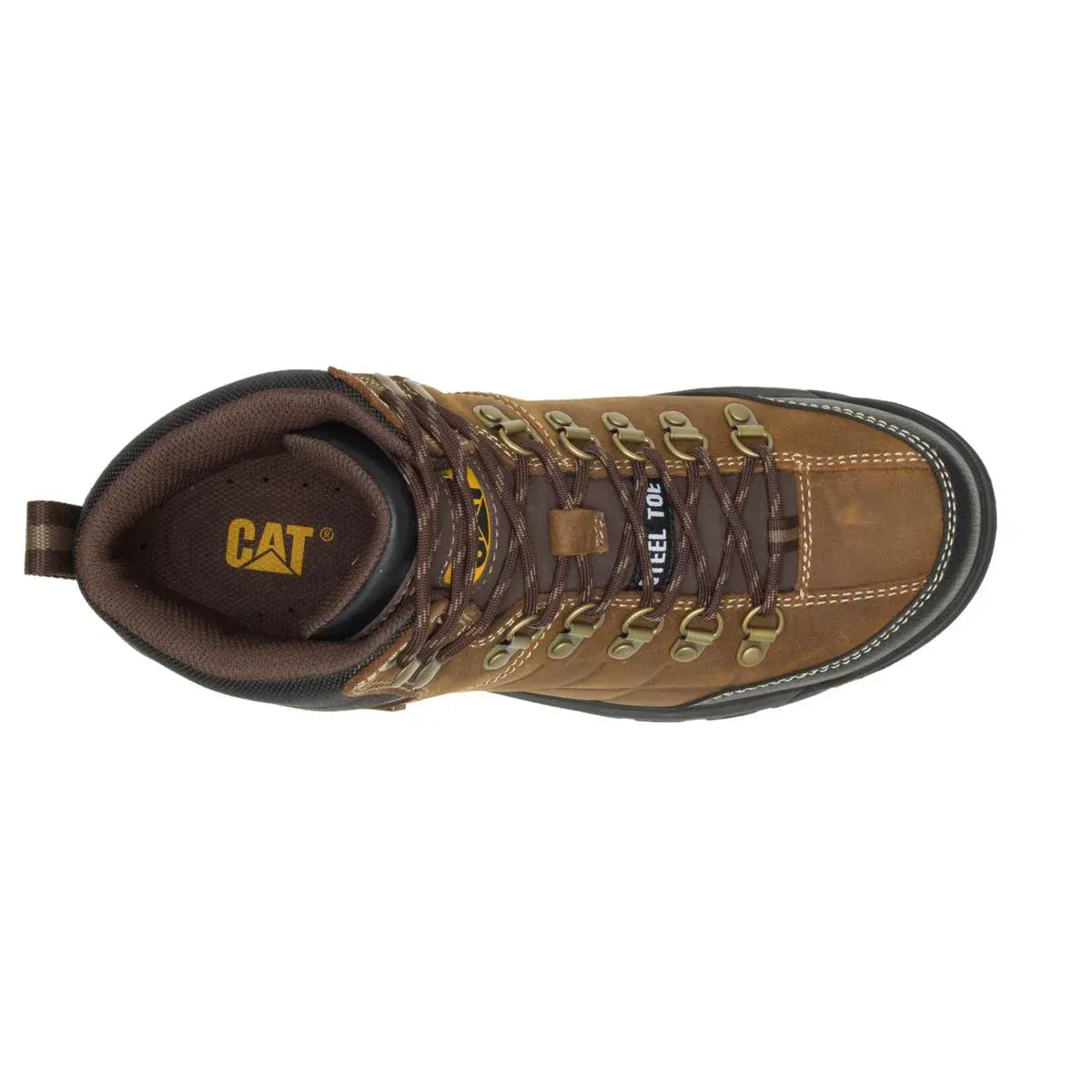 Wolverine Boots Men's Threshold Waterproof Steel Toe Work Boot Real Brown Color - CAT