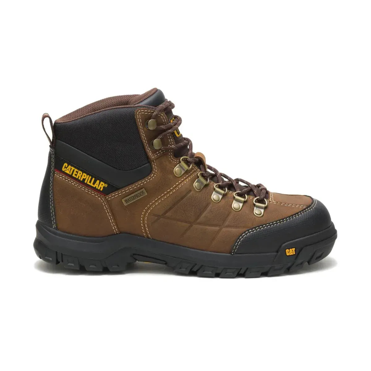 Wolverine Boots Men's Threshold Waterproof Work Boot Real Brown Color - CAT