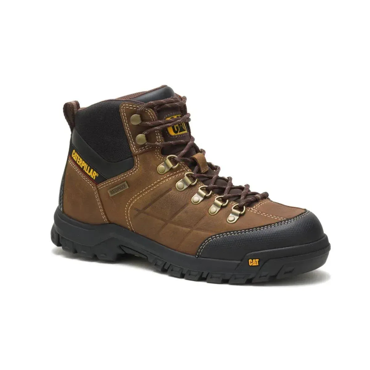 Wolverine Boots Men's Threshold Waterproof Work Boot Real Brown Color - CAT