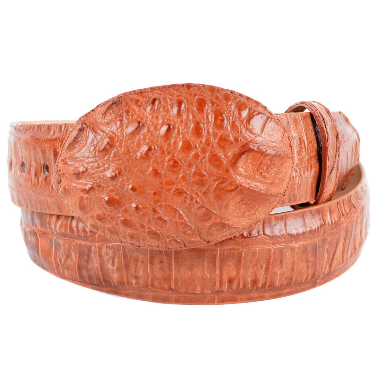 Genuine Caiman Belly Skin Cowboy Belt Cognac Color - Los Altos Boots